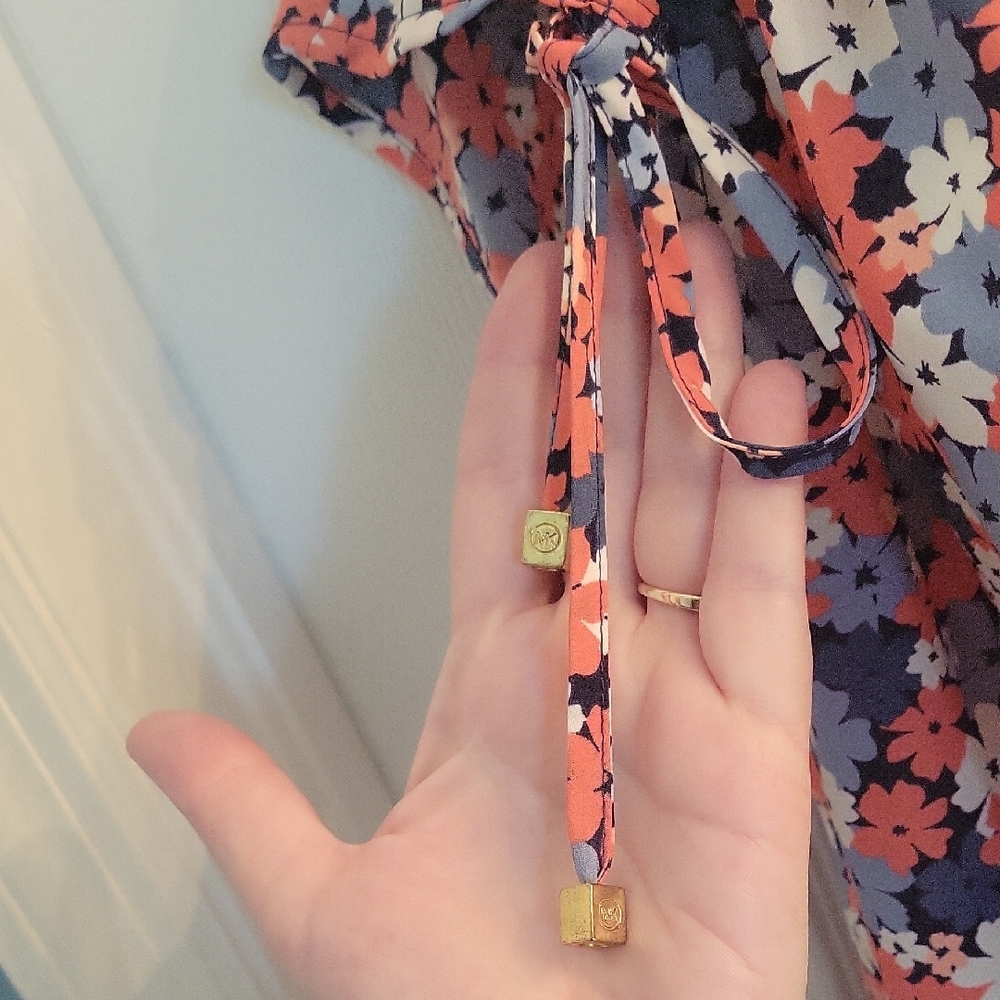 Michael Kors Floral Print Blouse - Coral/pink. Blue and White. - Picture 3 of 7